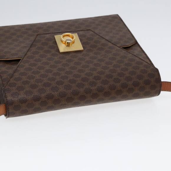 CELINE Macadam Canvas Shoulder Bag Pvc Leather Brown Gold - Picture 6 of 13